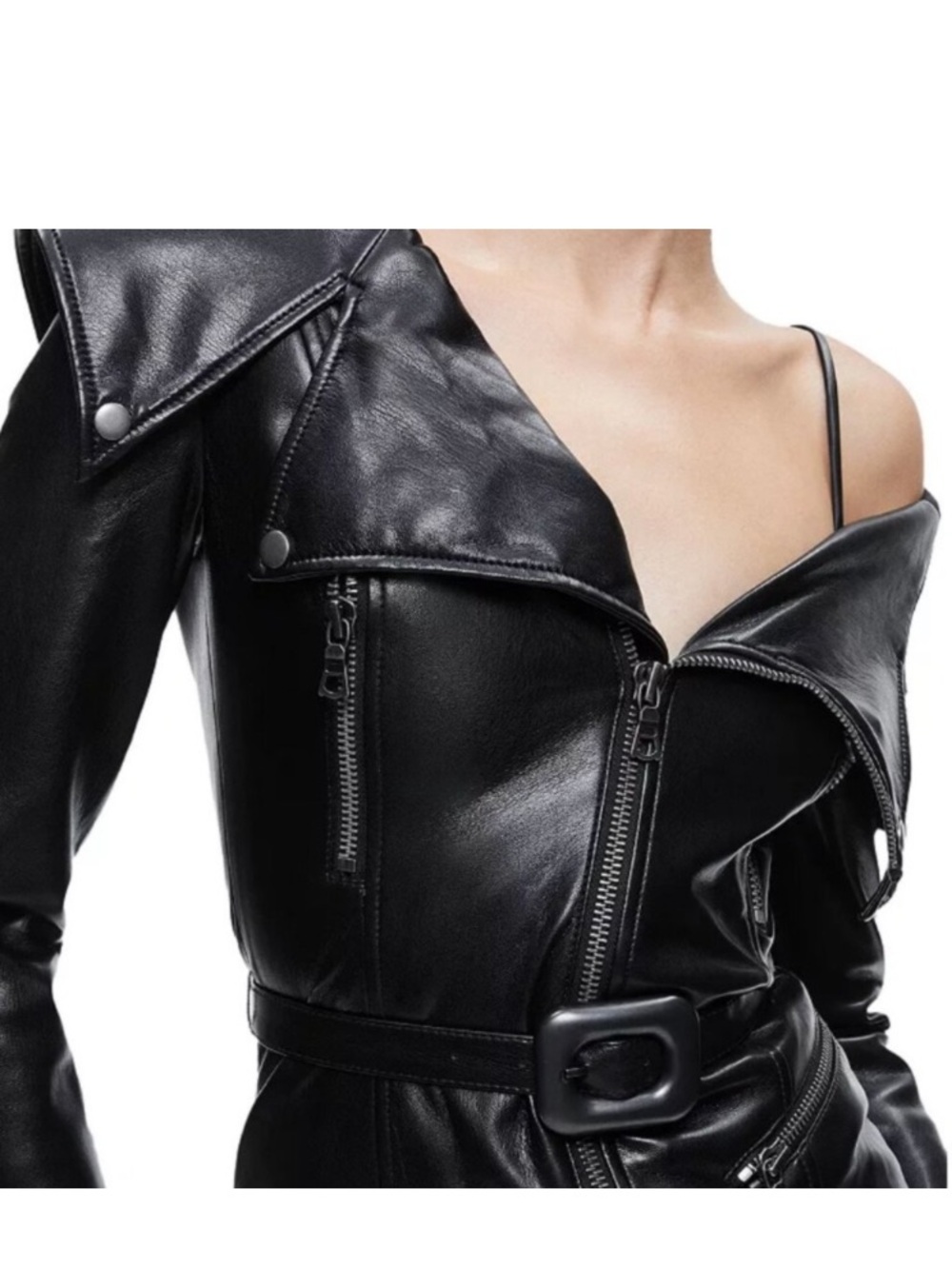 Alice+Olivia Miara Faux Leather Dress - Picture 3 of 13